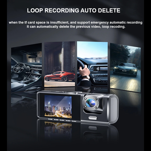 Dash Cam For Cars W/ IR Night Vision Loop Recording Camera 2” IPS Screen 1080P DVR Recorder