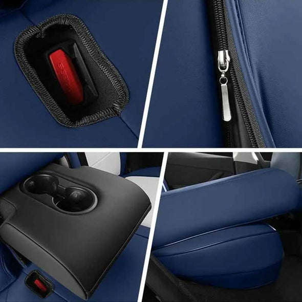 Tesla Model 3 Seat Covers Full Set Breathable Leather Cushion Auto Interior Accessories