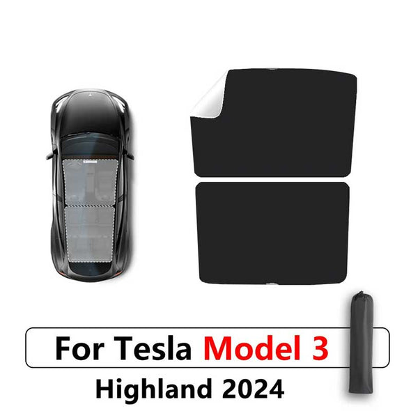 Sunshade For Tesla Model 3 Model Y Electrostatic Adhesion Sunroof Covers