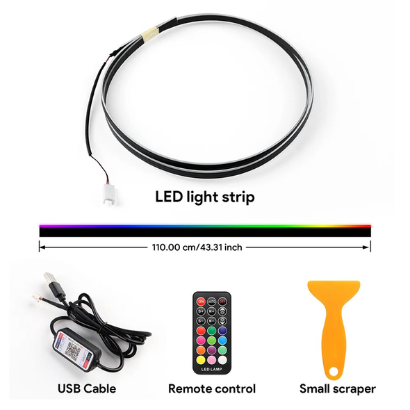 For Tesla Model 3/ Y RGB LED Light Strips For Dashboard with Remote and App Control Car Interior ambient light Sound Effect